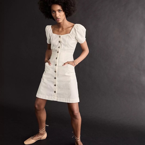 Madewell white linen dress sz 12 - Picture 12 of 13